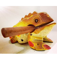 Χρωματιστή ξύλινη ξύστρα βάτραχος 12cm. |  Kρουστά Χειρός στο Pegasus Music Store