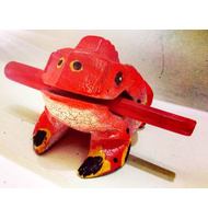 Χρωματιστή ξύλινη ξύστρα βάτραχος 12cm. |  Kρουστά Χειρός στο Pegasus Music Store