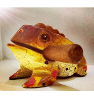 Χρωματιστή ξύλινη ξύστρα βάτραχος 12cm. |  Kρουστά Χειρός στο Pegasus Music Store