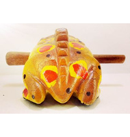 Χρωματιστή ξύλινη ξύστρα βάτραχος 12cm. |  Kρουστά Χειρός στο Pegasus Music Store