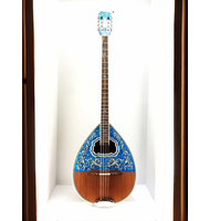 Χειροποίητο 8-χορδο Μπουζούκι με μπλε φιγούρα και καπάκι απο κέδρο |  Μπουζούκια 8-χορδα στο Pegasus Music Store