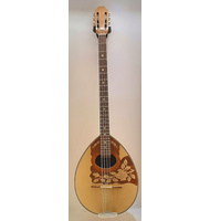 Χειροποίητο Μπουζούκι με σχέδιο άσπρα λουλούδια |  Μπουζούκια 8-χορδα στο Pegasus Music Store