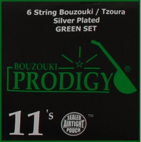 Χορδές για 6χορδο Μπουζούκι-Τζουρά Prodigy 11's Silver Plated GREEN Set |  Χορδές για Μπουζούκι στο Pegasus Music Store