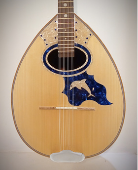 Handmade Bouzouki 8-strings with blue dolphin design |  Bouzouki 8-strings στο Pegasus Music Store