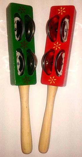 Jingle sticks ξύλινο με 4 σειρές ζήλια. |   Musical Instruments for Kids στο Pegasus Music Store