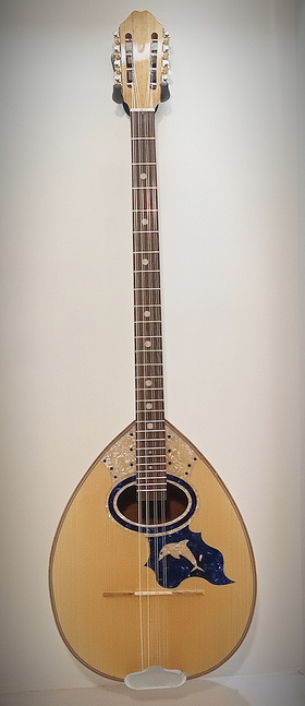 Handmade Bouzouki 8-strings with blue dolphin design |  Bouzouki 8-strings στο Pegasus Music Store